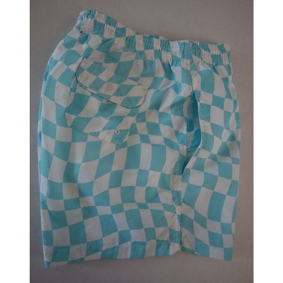 Bloomie's x Solid & Striped Men Sz L Cyan Blue Wavy Check Shirt/Shorts Set $220 - Picture 12 of 16